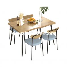 Dining Table Set Size 120 - ACTIV Varena DS 120 / Light Teak - Grey - Black 
